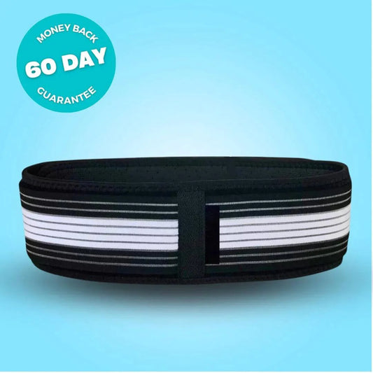 Orthopedic hip support belt with adjustable velcro strap, designed to provide effective hip support and stabilization. Includes a 60-day money-back guarantee, ideal for hip braces and hip support needs.