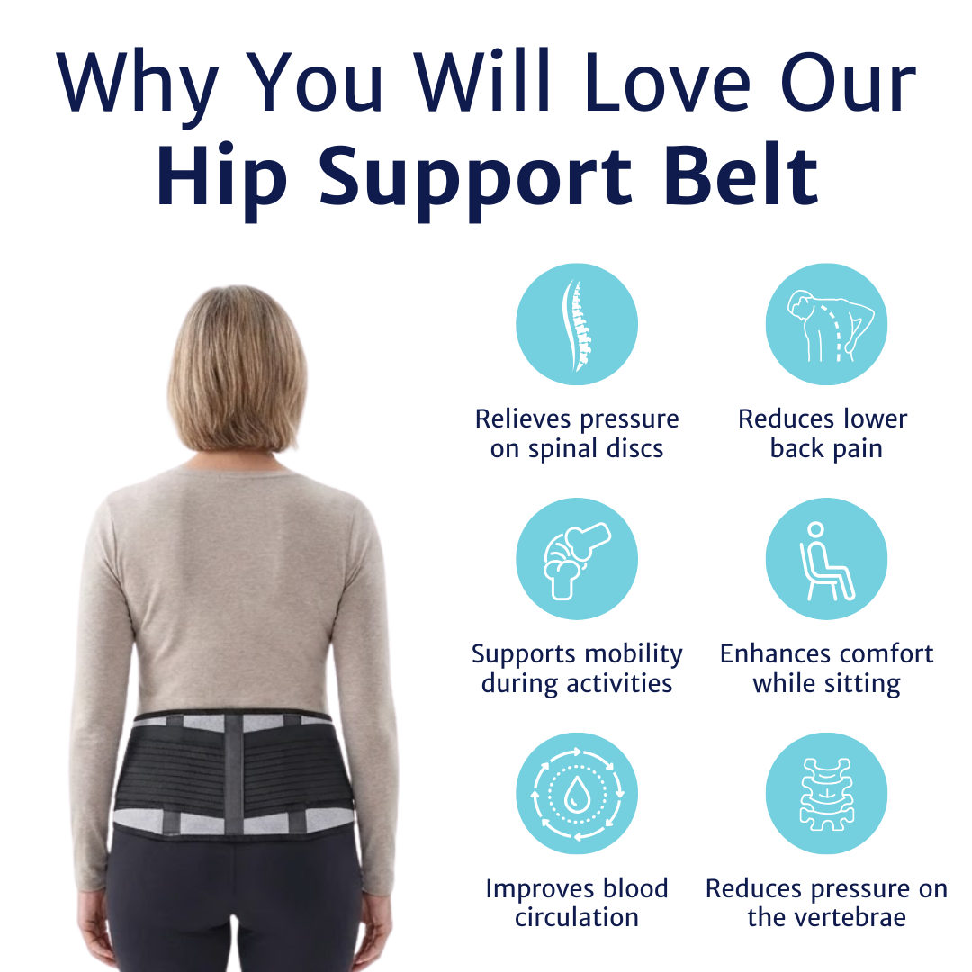 back brace worn on the lower back showing full rear coverage and support panel placement