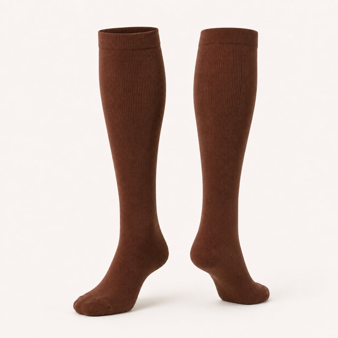 Circula Compression Socks in coffee brown – knee-high support socks by WeRelieve