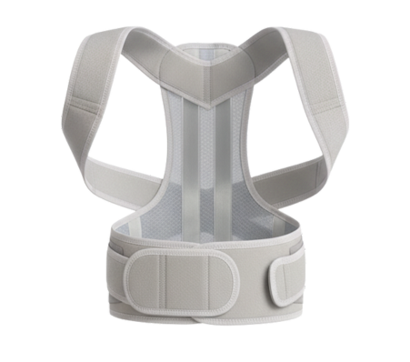 Woman with posture corrector