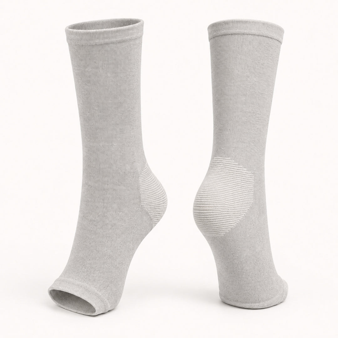 Planta Compression Socks in white – everyday arch, heel, and ankle support socks by WeRelieve