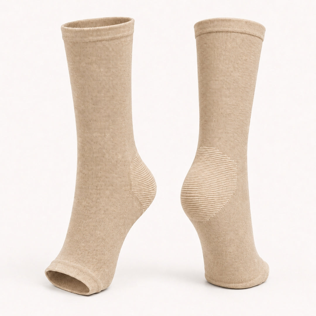 Planta Compression Socks in beige – lightweight arch and ankle support socks by WeRelieve