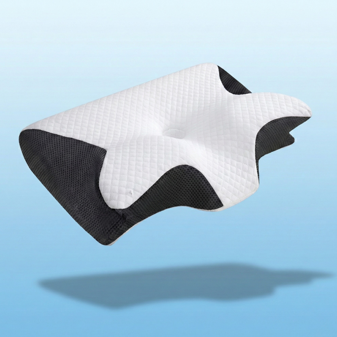 Cervical pillow on a blue background