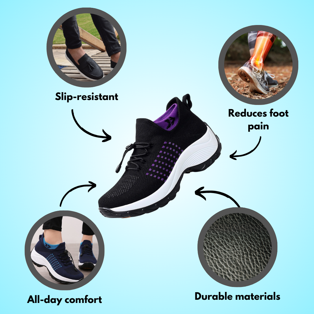 Air cushion orthopedic shoes featuring slip-resistant soles, durable materials, and all-day comfort, designed to reduce foot pain and ideal as orthopedic shoes for women.