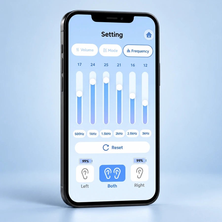 Companion app with separate left, both and right ear settings