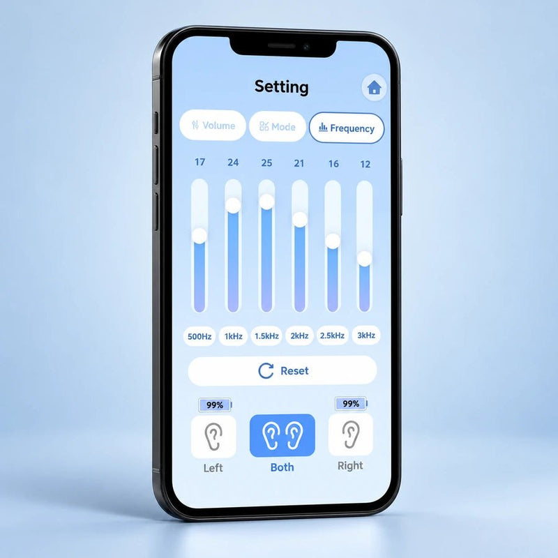 Companion app with separate left, both and right ear settings