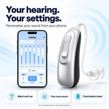 GoSound app controls for iPhone and Android, including volume and sound settings