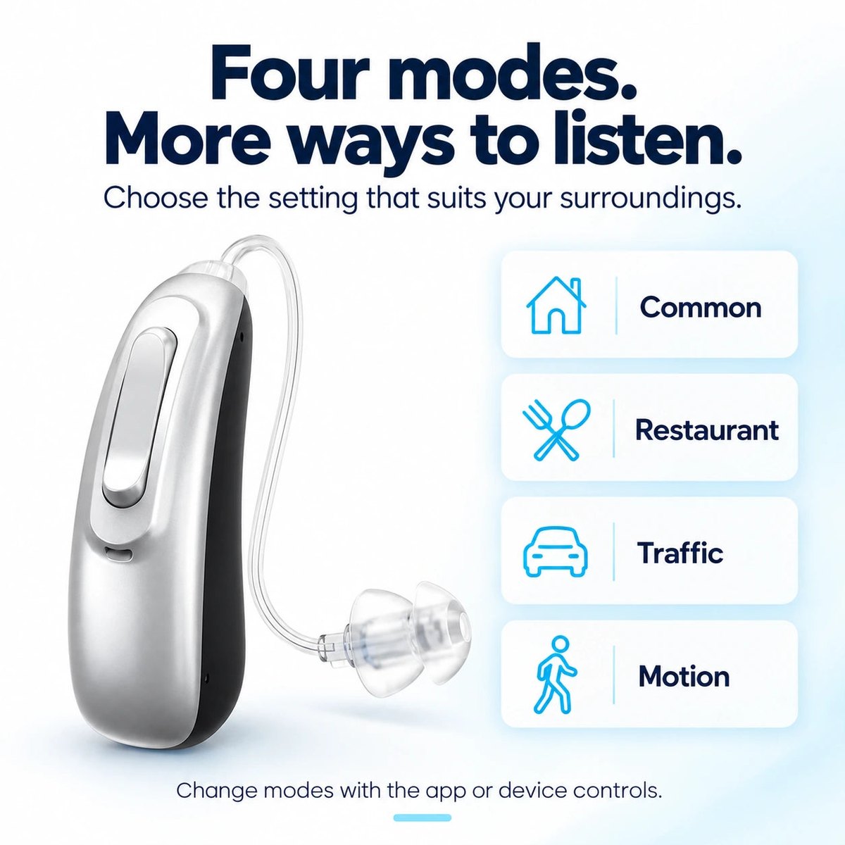GoSound Common, Restaurant, Traffic and Motion listening modes
