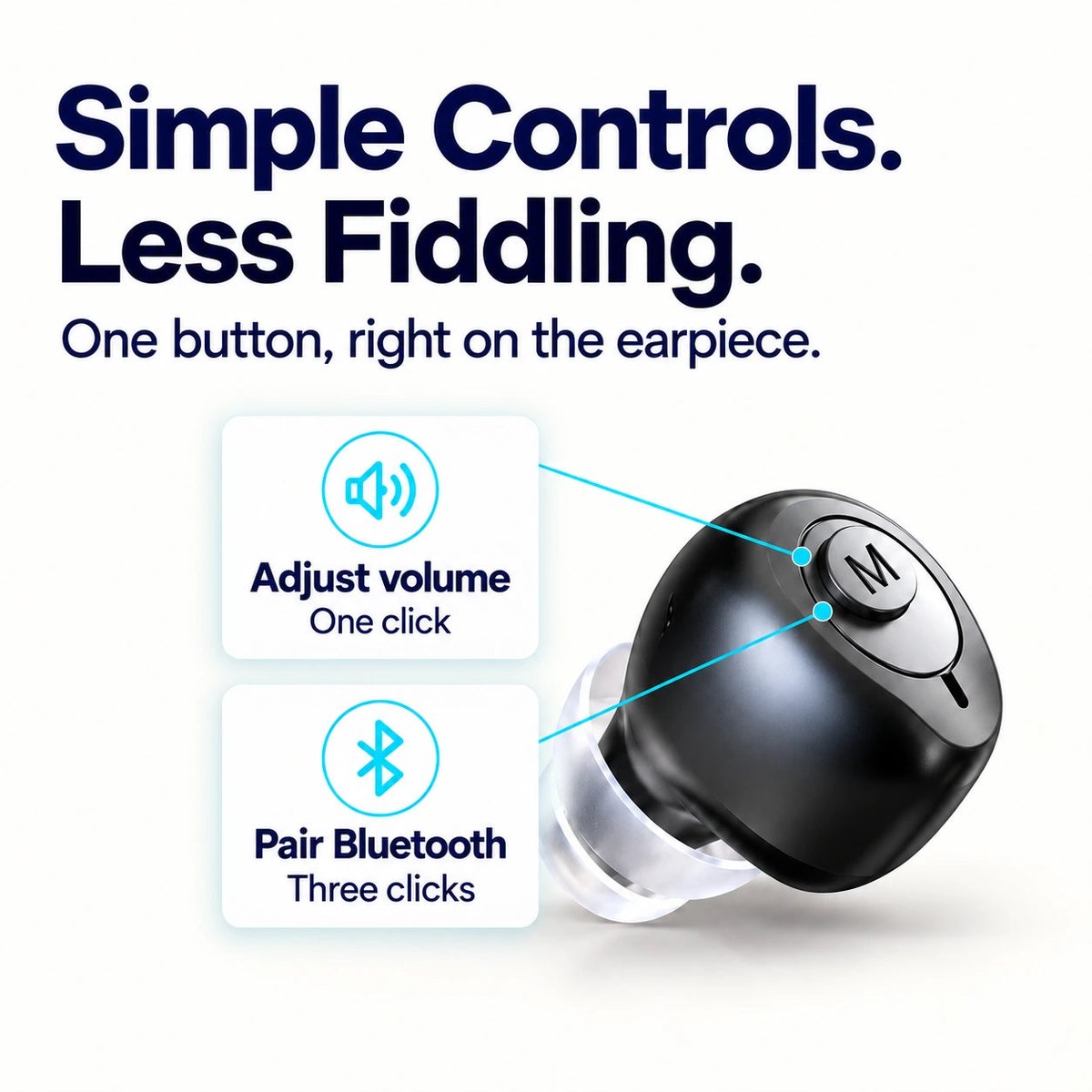 Invisa M button volume adjustment and Bluetooth pairing