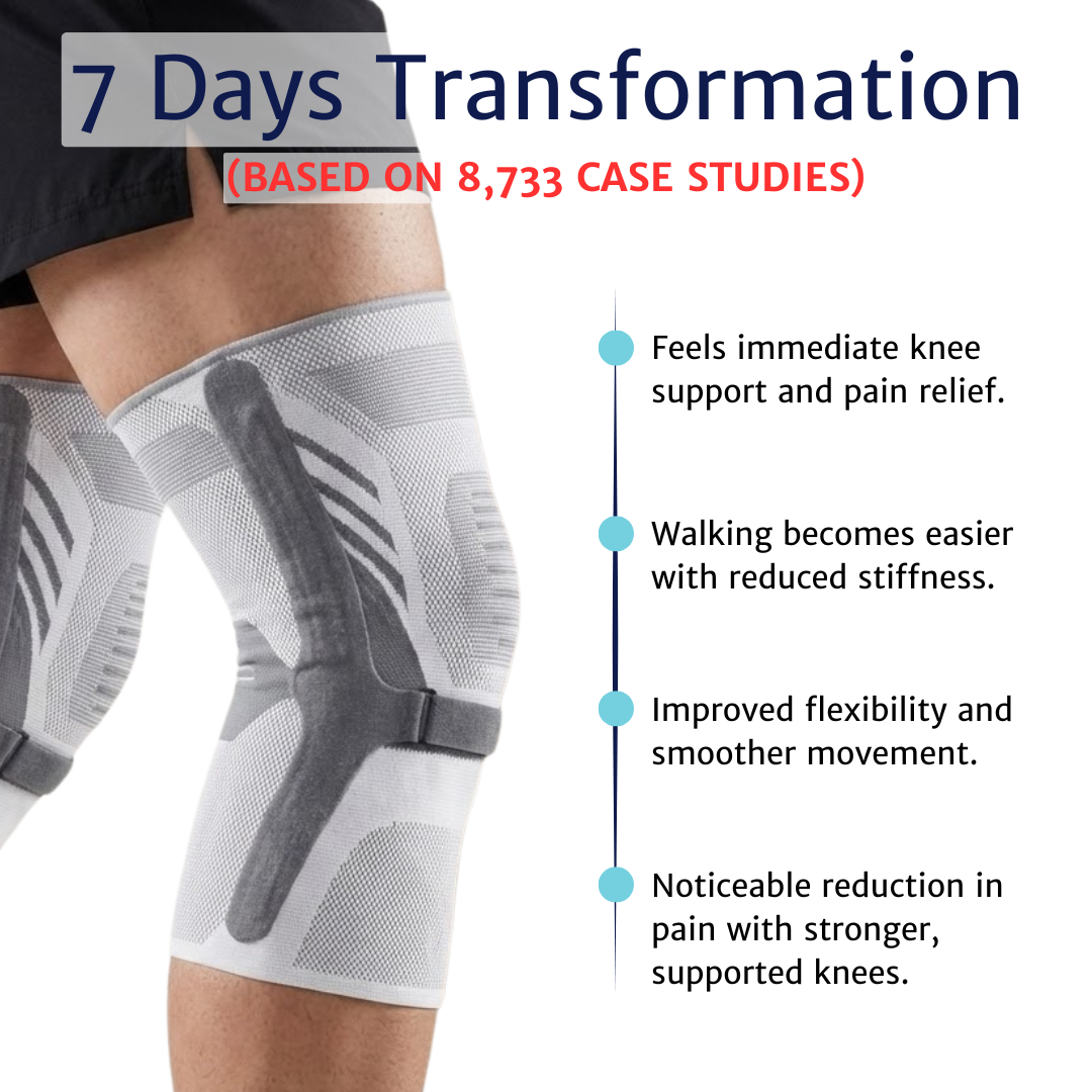 Knee compression sleeve worn on both legs showing alignment and coverage around the knee joints.