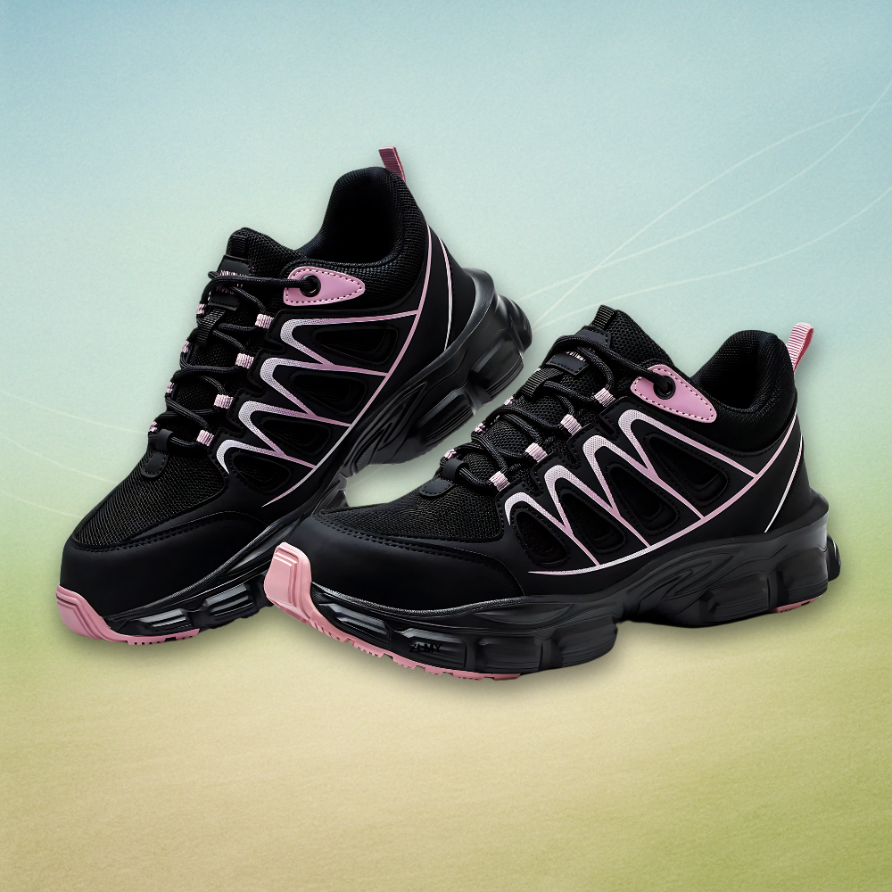 Orthopedic shoes shown as a matching pair displayed on a plain gradient background.
