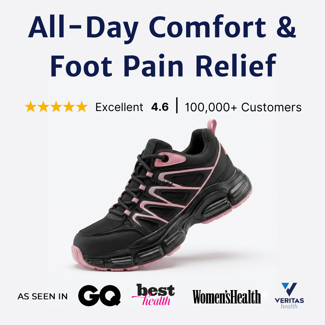 Orthopedic shoes displayed alone with visible outsole and upper design details.