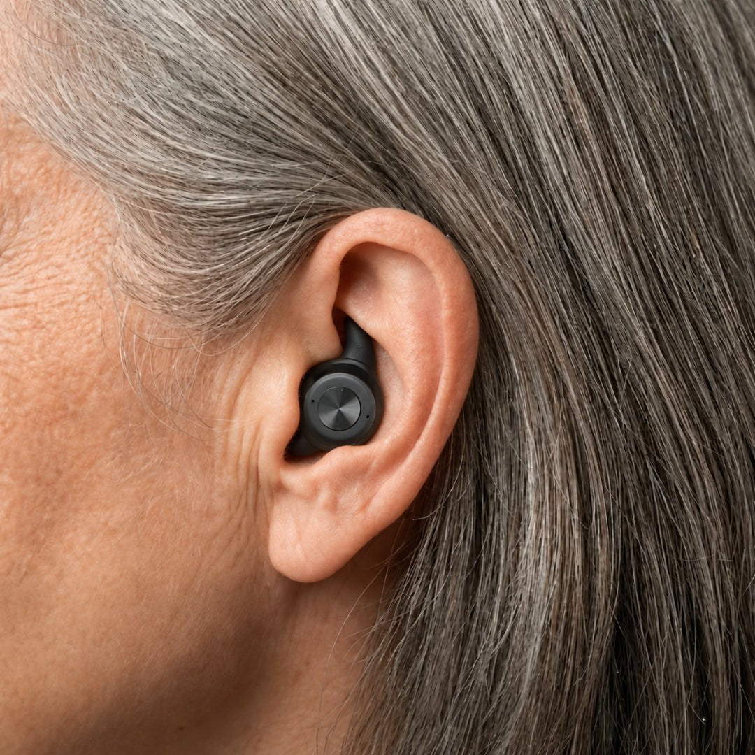 QuietFit hearing aid fitted in the ear
