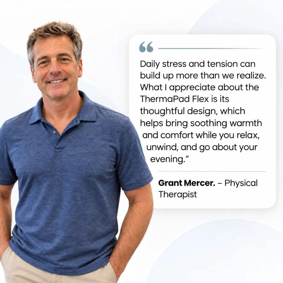 ThermaPad Flex physical therapist testimonial graphic