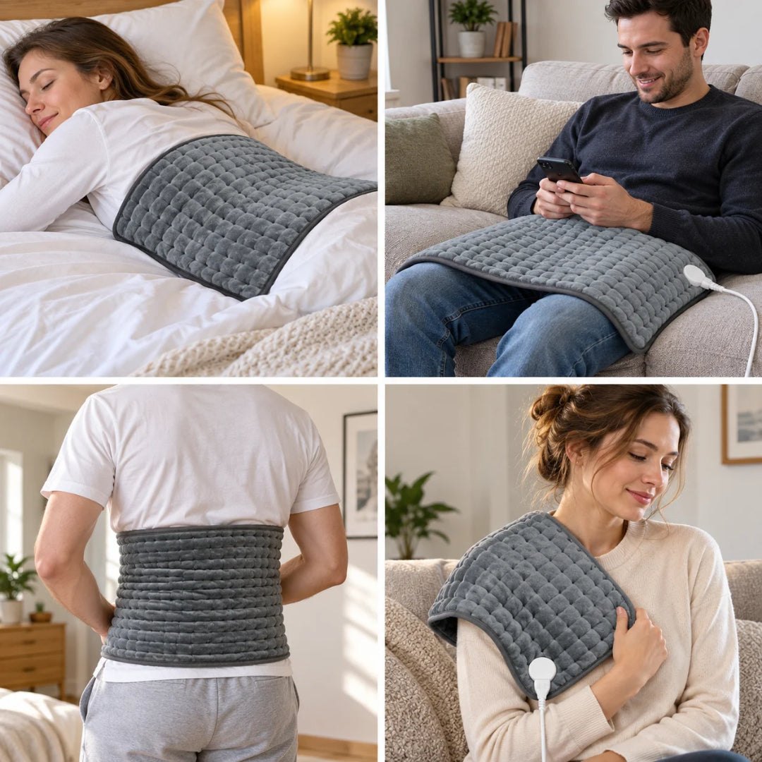 ThermaPad Flex positioned on different body areas