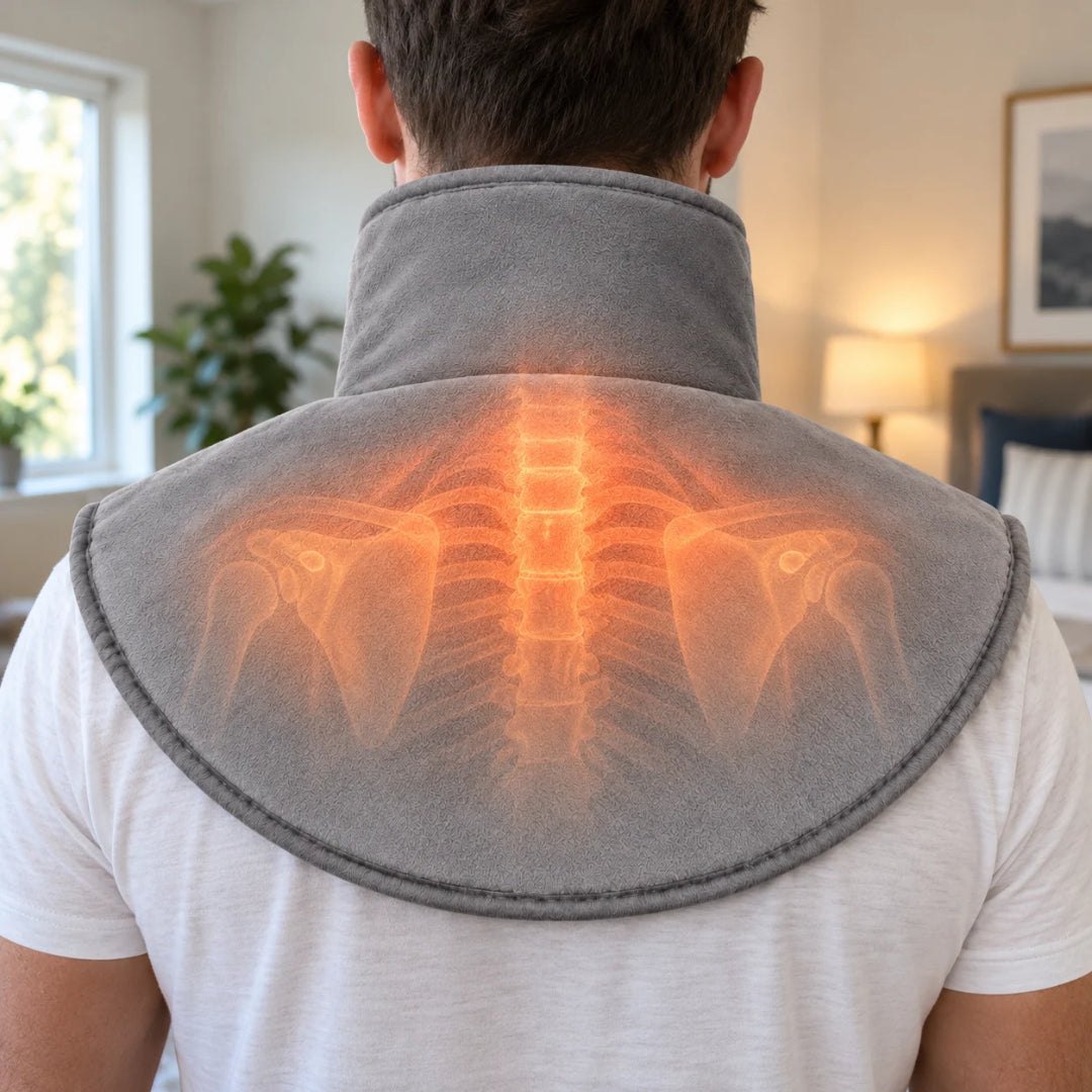 ThermaWrap Go heating pad showing warmth across the back