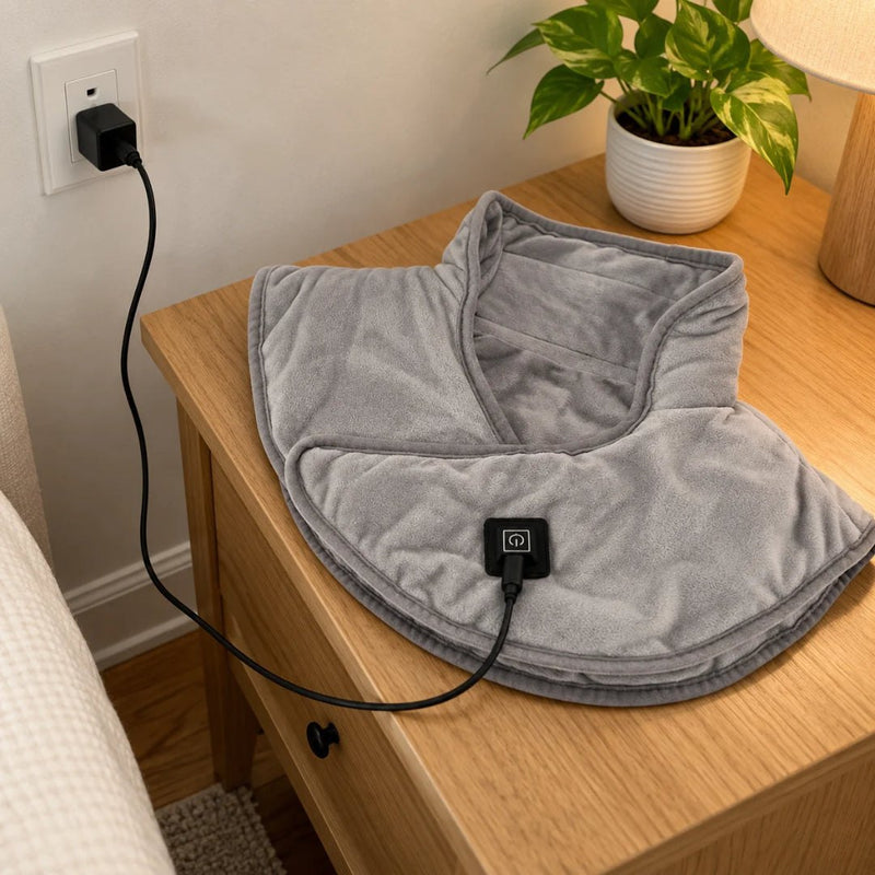 ThermaWrap Go USB cable connected to a power adapter